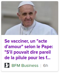 le Pape est pro-VaXX
